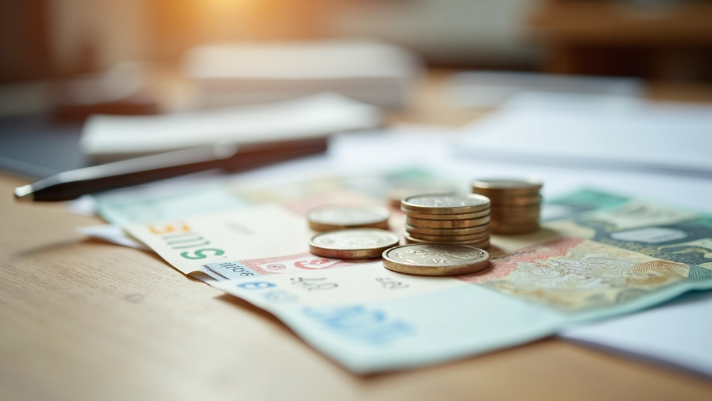 Deutsche Euro-Scheine und Münzen, die finanzielle Stabilität symbolisieren